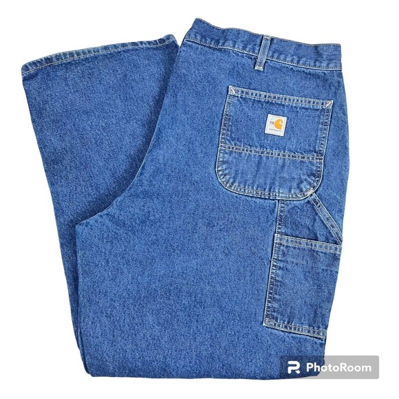 Carhartt FR 42x30 Flame Resistant Men’s Carpenter Pocket Blue Denim Jeans 290-83 - Picture 1 of 7